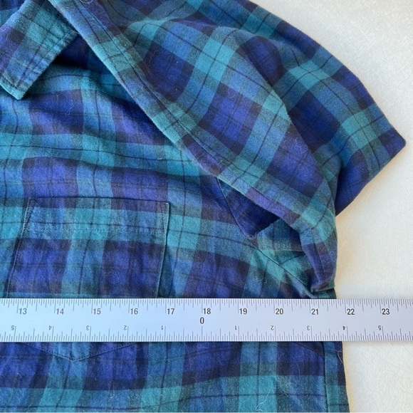 J. Crew: Drapey Button-up Shirt In Black Watch Tartan Women Size Large - Picture 5 of 8